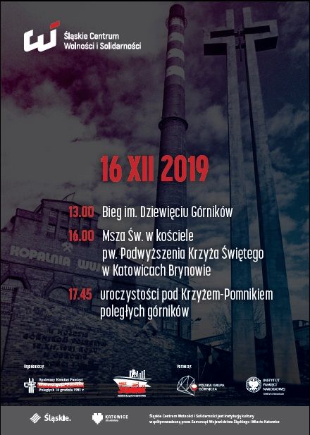 Plakat obchodów pacyfikacji kopalni Wujek 2019